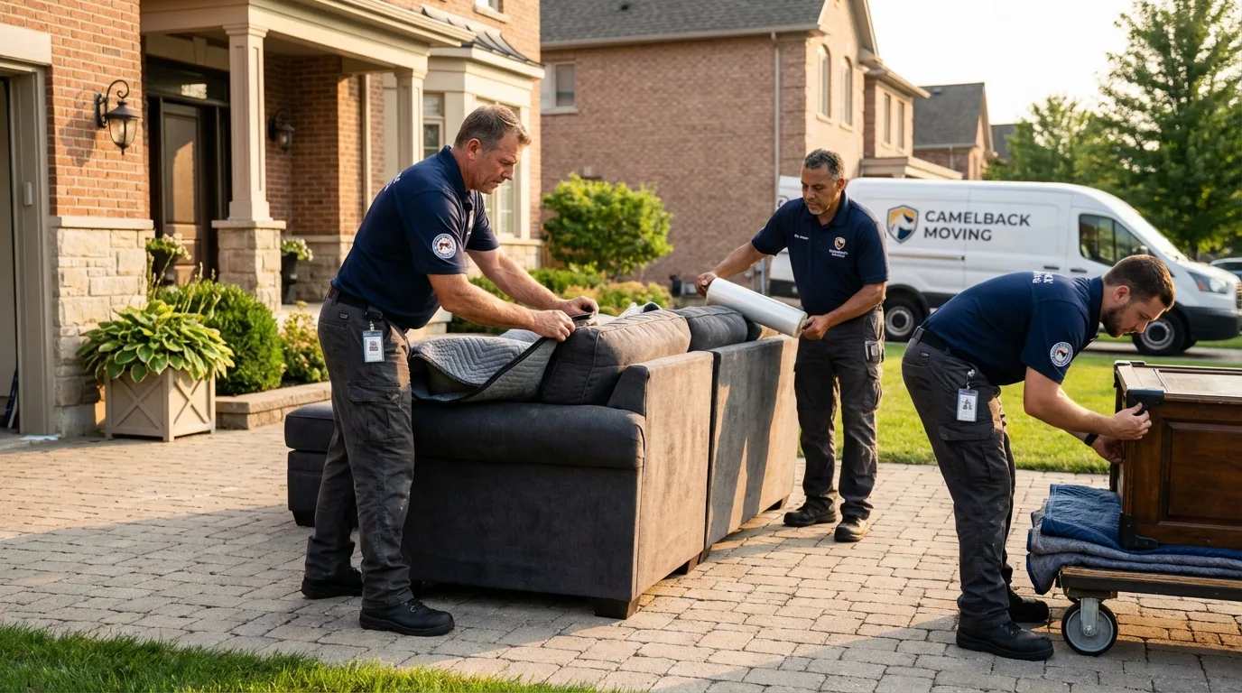 Large estate moving crew wrapping furniture in Anna, IL